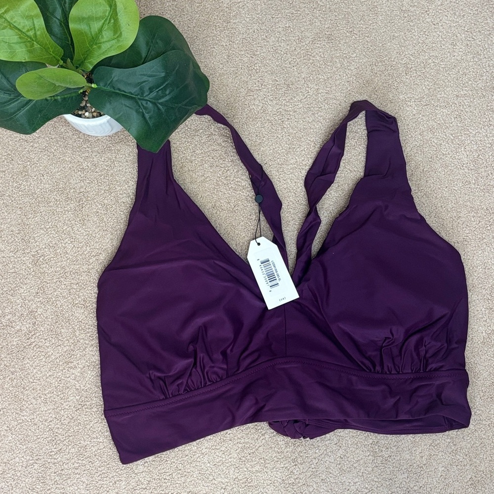 Universal Standard Deep Plum Twist-Back Bikini Top